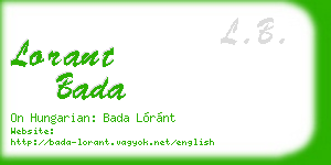 lorant bada business card